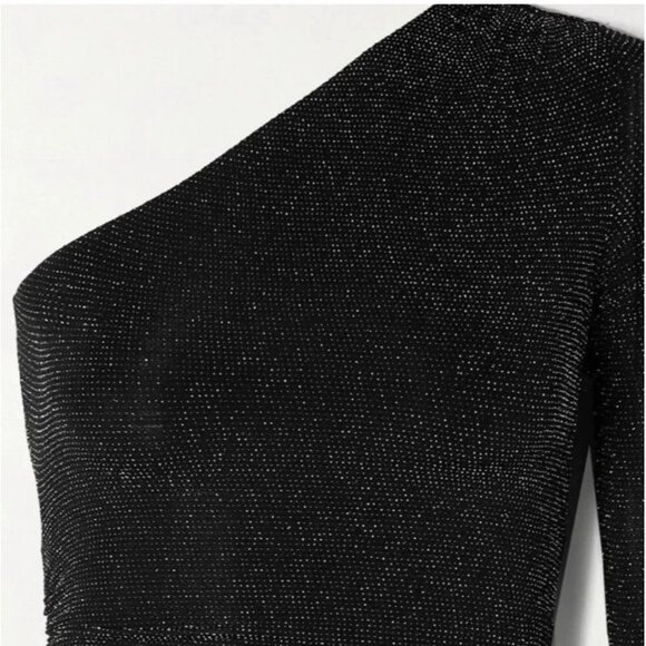 Alix NYC Jordan One-sleeve Ruched Metallic Stretch-jersey Mini Dress Size Large - Picture 11 of 11